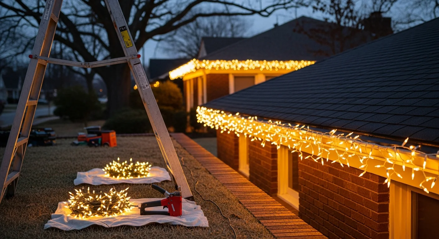 House decorated with professional Christmas lights